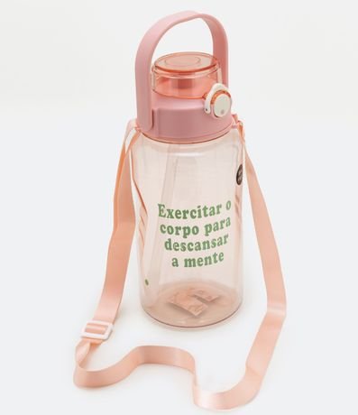 Botella en Plástico con Pajita y Estampado "Exercitar o Corpo para Descansar a Mente" 1