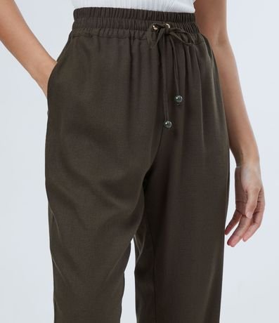 Pantalón Fluido en Viscolino con Cintura Elástica y Cordón para Ajuste 4