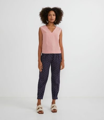 Pantalón en Tricolina con Estampado Floral 5