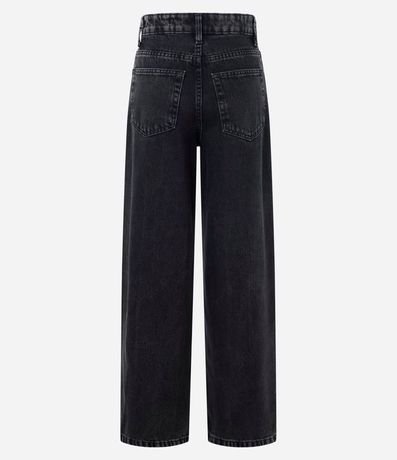 Pantalón Wide Leg Jeans con Cintura Alta y Barra Corte a Hilo 6