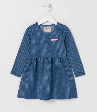 Vestido Infantil Estampado Lunares con Lazo Aplicado - Talle 1 a 5 años 1