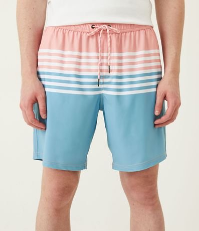 Bermuda con Cinturilla Elástica y Estampado en Rayas 2