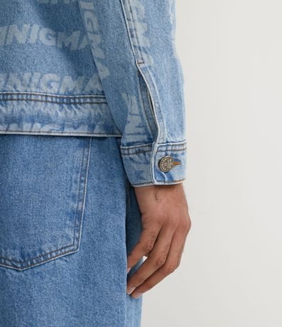 Campera Jeans con Estampado en Lettering Enigma 7