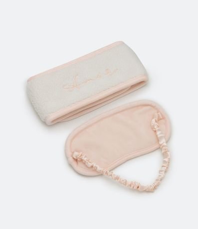 Kit de Antifaz para Dormir con Banda para el Cabello con Bordado "Amor" 3