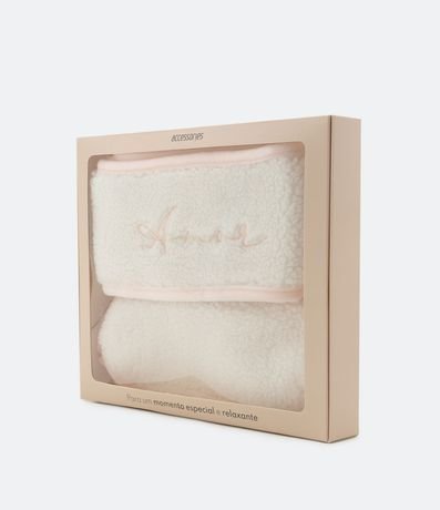 Kit de Antifaz para Dormir con Banda para el Cabello con Bordado "Amor" 4