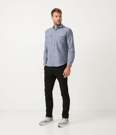 Camisa Comfort en Lino con 02 Pequeños Bolsillos Delanteros 2