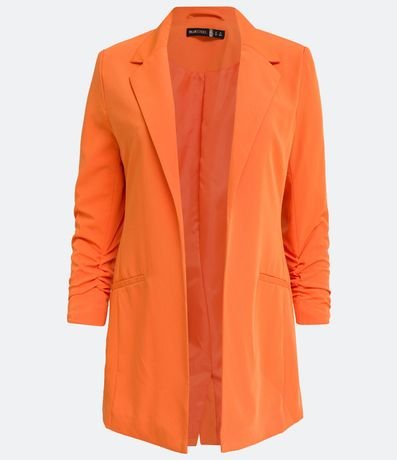 Blazer Alargado Sastrería en Crepe con Pliegas en los Puños 6