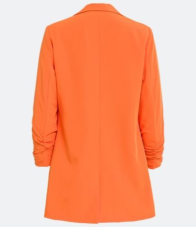 Blazer Alargado Sastrería en Crepe con Pliegas en los Puños 7