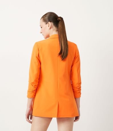 Blazer Alargado Sastrería en Crepe con Pliegas en los Puños 3