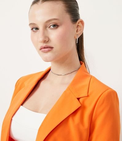 Blazer Alargado Sastrería en Crepe con Pliegas en los Puños 4