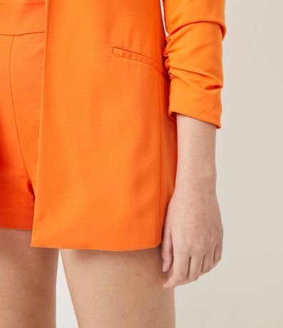 Blazer Alargado Sastrería en Crepe con Pliegas en los Puños 5