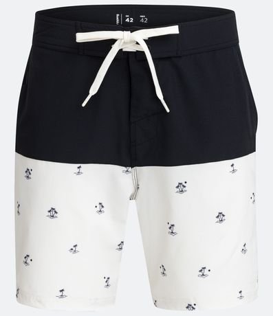 Bermuda Boardshort con Cintura Fija y Estampado de Cocoteros 1