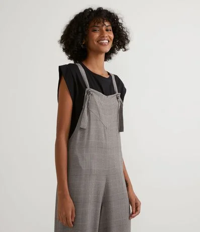 Mono Largo en Viscosa de Cuadros con Lazo en los Tirantes 3