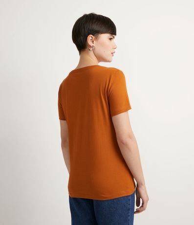 Blusa Básica en Algodón con Escote V y Manga Corta 2