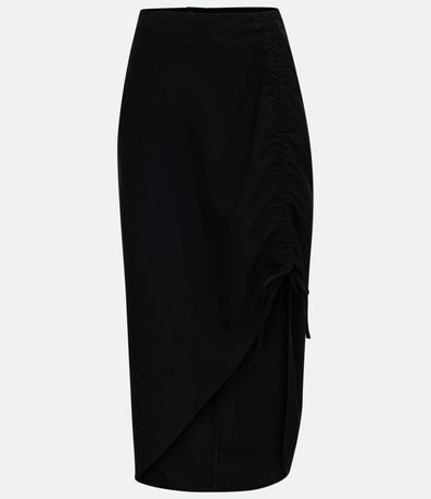 Pollera Midi en Crepé con Barra Asimétrica 5