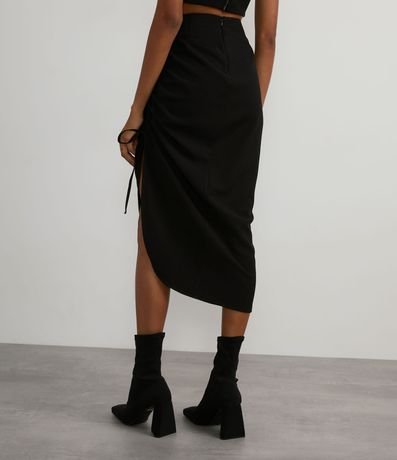 Pollera Midi en Crepé con Barra Asimétrica 2