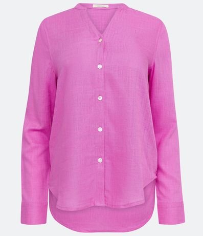 Camisa en Viscolino con Abotonado y Barra Mullet 6