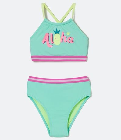 Bikini Infantil Estampado Piña Aloha - Talle 1 a 4 años 1