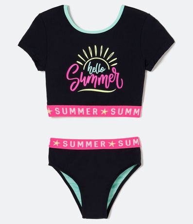 Bikini Cropped Infantil Estampado Hello Summer - Talle 5 a 14 años 1
