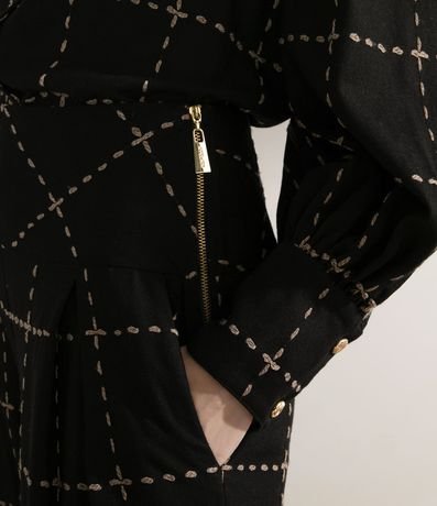 Pantalón Aladim en Lino con Estampado Cuadrillé 4