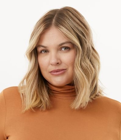 Blusa Manga Larga en Viscolycra con Cuello Alto Curve & Plus Size 3