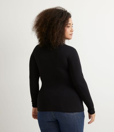 Blusa Manga Larga en Viscolycra con Cuello Alto Curve & Plus Size 2