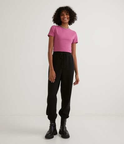 Blusa Cropped Básica en Algodón con Manga Corta 4