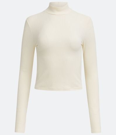 Blusa Cropped en Viscosa Texturizada con Cuello Largo 5