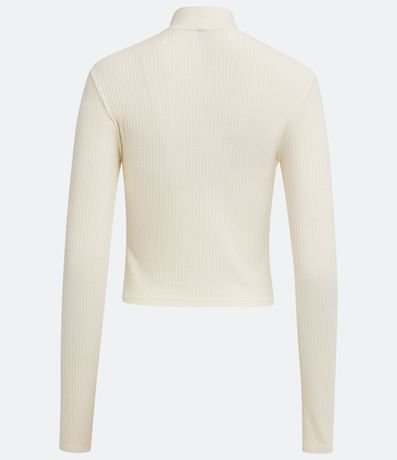 Blusa Cropped en Viscosa Texturizada con Cuello Largo 6