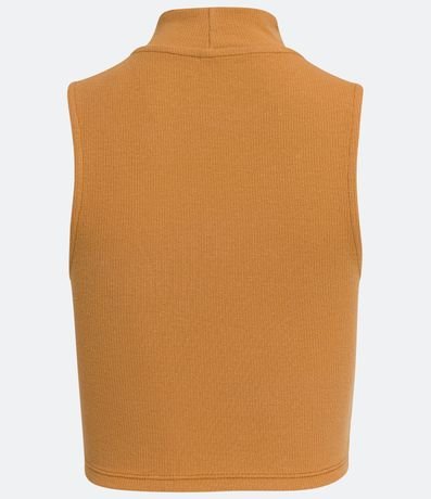 Blusa Cropped Básica sin Manga en Algodón con Cuello Alto 8