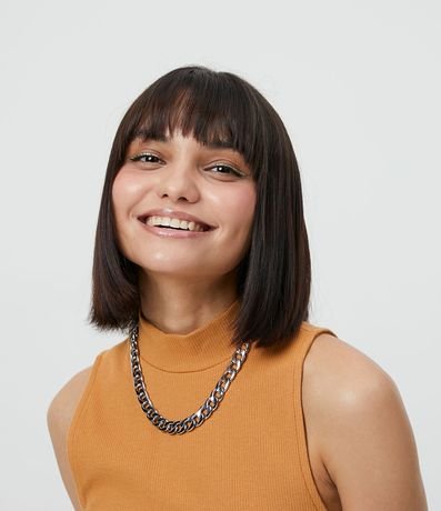 Blusa Cropped Básica sin Manga en Algodón con Cuello Alto 8