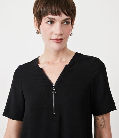 Vestido Corto con Cuello V y cremallera para Cierre 3