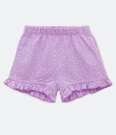 Kit 02 Shorts Infantiles en Jersey con Estampado de Lunares y Arcoiris - Talle 0 a 18 meses 4