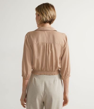 Camisa Manga Abullonada en Viscosa 2