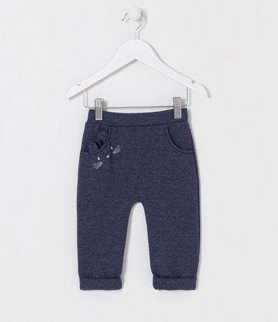 Pantalón Legging Infantil con Gatito Aplicado - Talle 0 a 18 meses 1