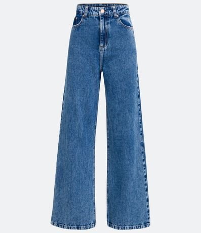 Pantalón Wide Leg Jeans con Cintura Alta y Pespuntos Contrastantes 6