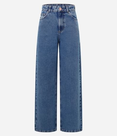 Pantalón Wide Leg Jeans con Cintura Alta y Pespuntos Contrastantes 6