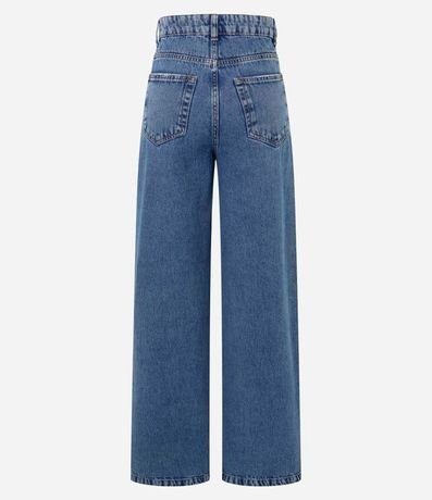 Pantalón Wide Leg Jeans con Cintura Alta y Pespuntos Contrastantes 7