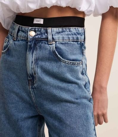 Pantalón Wide Leg Jeans con Cintura Alta y Pespuntos Contrastantes 2