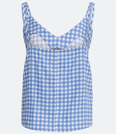 Blusa Musculosa en Viscolino con Estampado de Cuadros 6