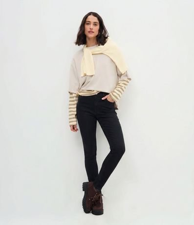 Pantalón Skinny Jeans con Cintura Alta y Bolsillos 1