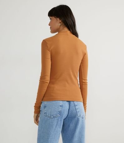 Blusa en Algodón Manga Larga y Cuello Alto 2