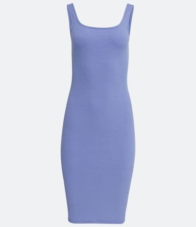 Vestido Midi Básico con Escote Cuadrado 5