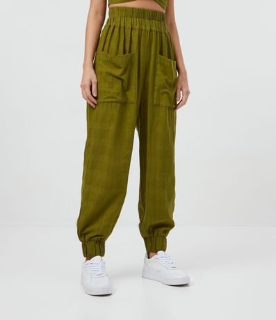 Pantalón Jogger en Algodón con Bolsillos Delanteros y Cintura Elástica 2