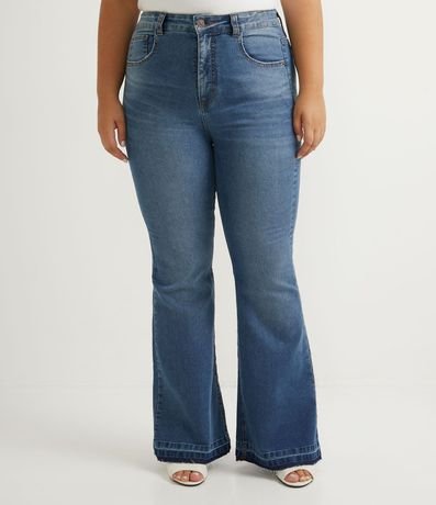 Pantalón Flare Jeans con Barra Desfeita Curve & Plus Size 1