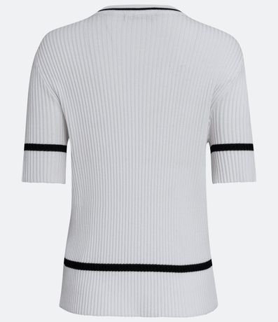 Blusa de Punto Acanalado con Rayas Contrastantes 6