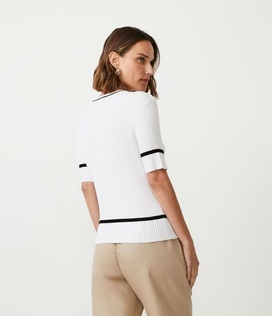 Blusa de Punto Acanalado con Rayas Contrastantes 3