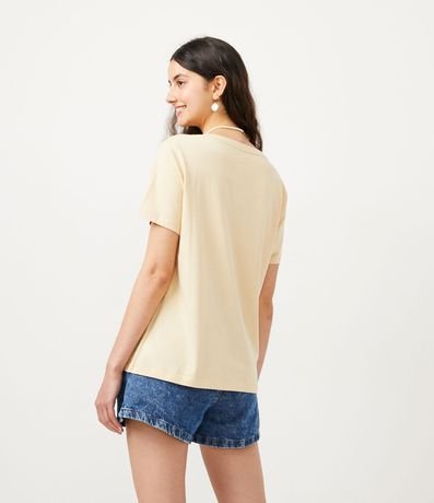 Blusa Básica en Algodón con Escote V y Manga Corta 2