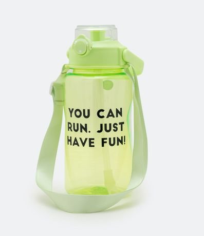 Botella en Plástico con Pajita y Estampado You Can Run Just Have Fun! 1