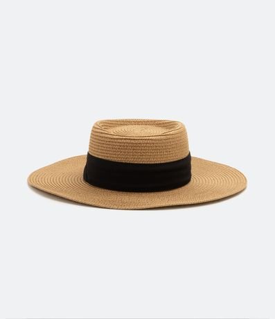 Sombrero de Playa con Visera Mediana y Banda Contrastante 3